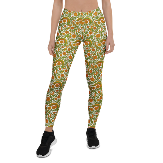 Vibrant Twin Bloom Leggings – Colorful Floral Energy