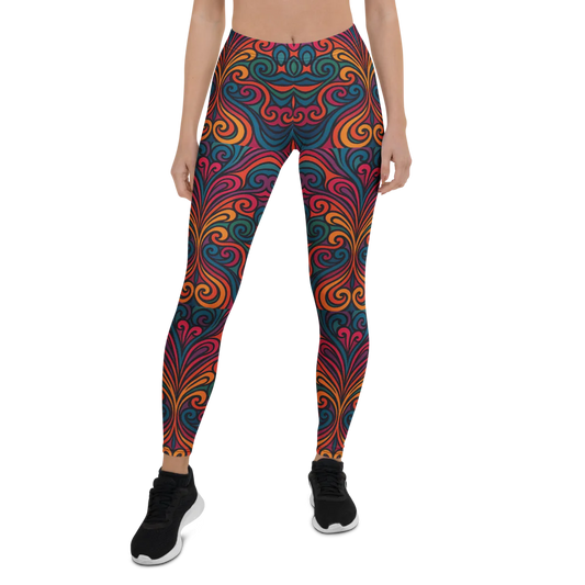 Maximalist Art Leggings – Bold Abstract Multicolor Print