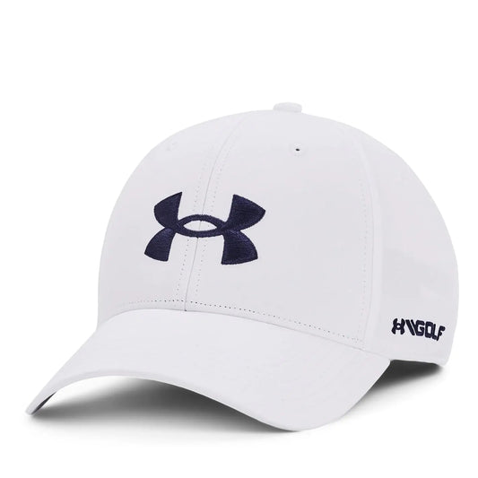 Under Armour® Men’s Golf96 Performance Hat – White/Midnight Navy | OSFM Adjustable Fit