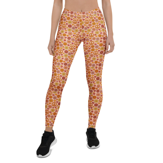 Boho Bloom Leggings – Light Floral Print for a Fresh Look