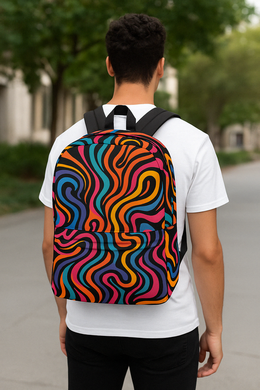 Psychedelic Swirl Backpack by Emixam