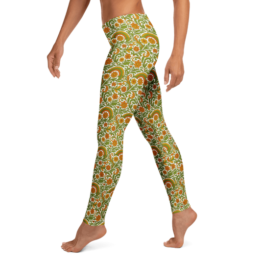 Vibrant Twin Bloom Leggings – Colorful Floral Energy